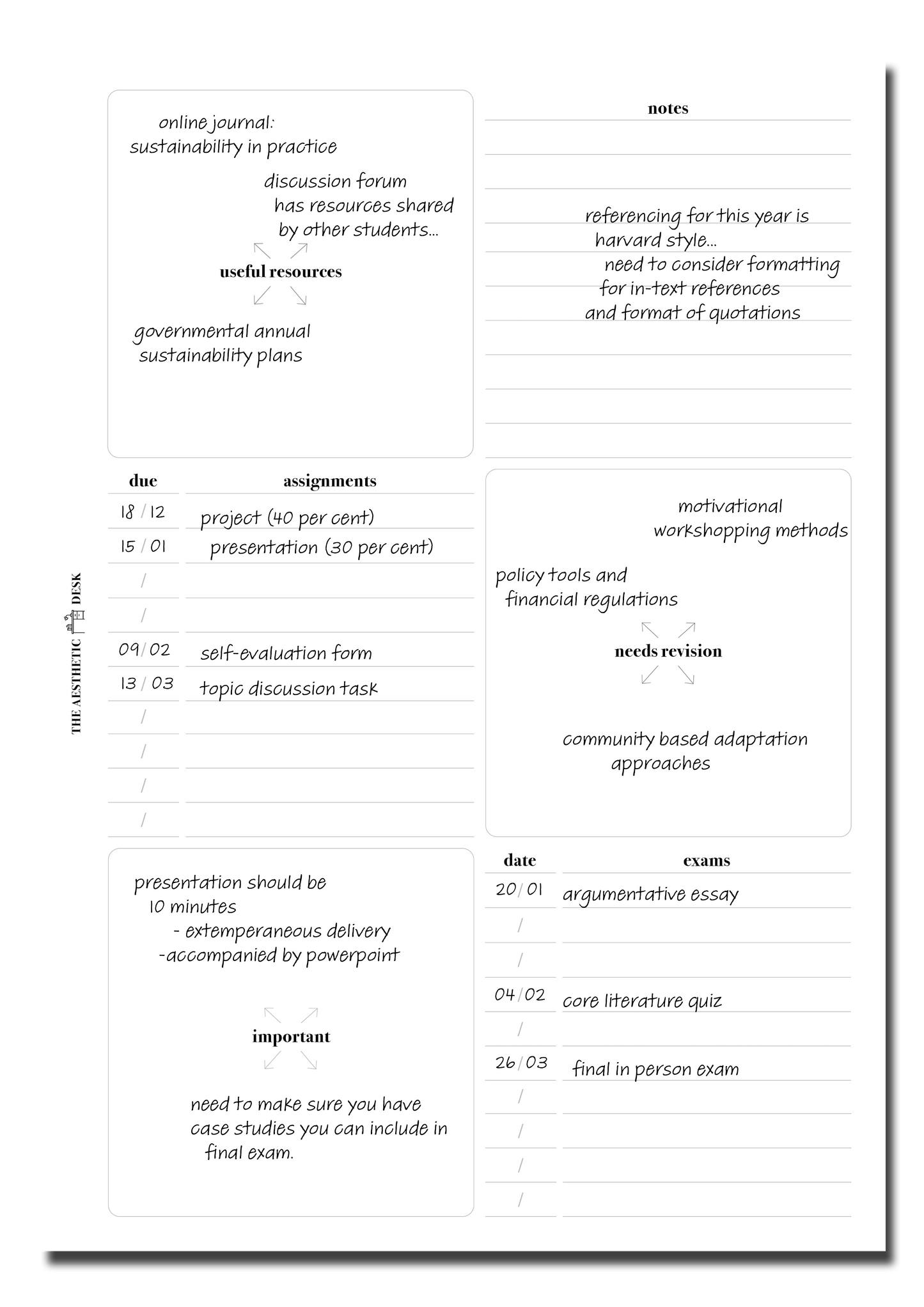 Subject Plan